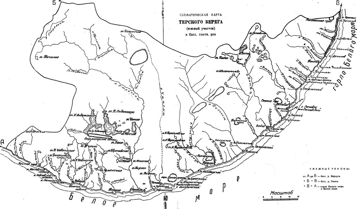 Карта терского берега белого моря