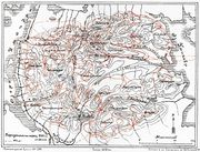 Карта Хибинских тундр с маршрутами экспедиций А. Е. Ферсмана 1920–1923 гг.