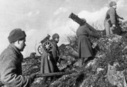 Русские солдаты входят в Сёр-Варенгер в октябре 1944 Фотоархив музея Сёр-Варангера 