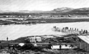 Строительство одного из мостов через р. Печенга в вершине Печенгского залива. Начало 1940-х гг. Источник: E. Paasilinna «Maailman kourissa» 