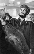 Во время посещения Мурманского рыбокомбината. Мурманск, 27.04.1963 г.