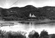 Вид на церковь от ГЭС Архив С. Н. Дащинского 