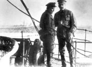 Руководители Советского государства И. В. Сталин и С. М. Киров выбирают место строительства главной базы Северного флота, 1933 г.
