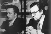 Два патриарха литературы на Мурмане: В. Маслов и В. Тимофеев. 1985 Архив ПЦД 