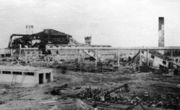 Разрушенный немецкими войсками завод в пос. Никель. 1944 г.