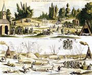 Жизнь лопарей (саамов) летом и зимой Иллюстрация из атласа М. Питта. XVII в. 
