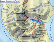 Схема Ловозерских тундр с туристскими маршрутами «Атлас Мурманской области». 1971 